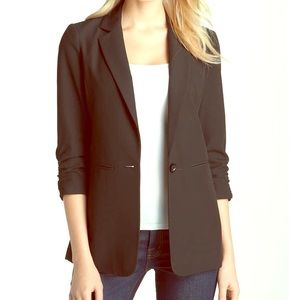 Rushed sleeves boyfriend jacket